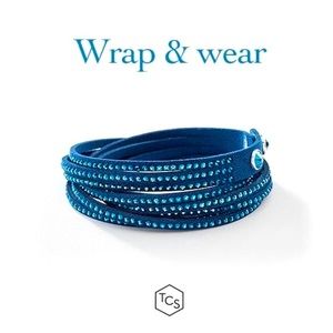 Touchstone Crystal Wrap-Star bracelet in navy